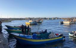 قوارب الصيد في شاطئ غزة - أرشيف