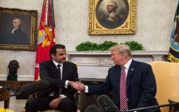 الرئيس الأمريكي دونالد ترامب وأمير قطر تميم بن حمد