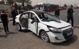 حادث سير على طريق صلاح الدين وسط غزة
