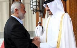 أمير قطر تميم بن حمد واسماعيل هنية رئيس حركة حماس -ارشيف-