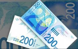 نقود من فئة الشيكل الاسرائيلي- أسعار العملات في غزة