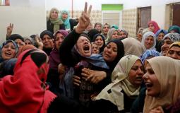 خلال وداع احد شهداء مسيرة العودة الكبرى امس 