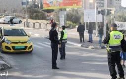 عمل دوريات السلامة على الطرق بالتعاون مع شرطة المرور الضفة الغربية -ارشيف-