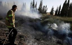حريق في أحراش إسرائيلية بغلاف غزة بسبب طائرة ورقية
