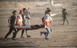 أحد الإصابات في مسيرات العودة شرق قطاع غزة اليوم