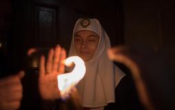 خلال احتفال الطوائف المسيحية الشرقية بسبت النور في كنيسة القيامة