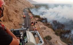 حرائق مندلعة في غلاف غزة  - ارشيفية -