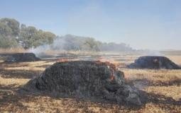 اندلاع حريق في غلاف غزة بفعل بالونات حارقة