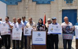 جانب من الوقفة التضامنية مع قناة القدس أمام مقر المفوض السامي للأمم المتحدة 