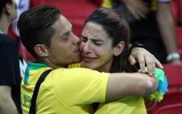 دموع وألم لدى البرازيليين بعد ضياع حلم مونديال روسيا كأس العالم 2018