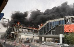 شاهد حريق محطة قطارات الرياض في السعودية الآن