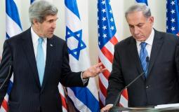 بنيامين نتنياهو - رئيس الوزراء الاسرائيلي وجون كيري وزير الخارجية الأمريكي الأسبق