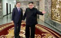 زعيم كوريا الشمالية مع الرئيس مون جيه إن