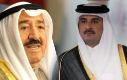 أمير قطر تميم بن حمد والكويت صباح الأحمد