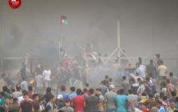 من مسيرة العودة الكبرى شرق غزة -ارشيف-