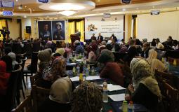 جانب من مؤتمر الحريات الإعلامية والانتهاكات الذي نظمه بيت الصحافة في فلسطين بمدينة غزة