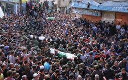 الفلسطينيون يشيعون جثامين 7 شهداء جنوب قطاع غزة