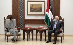  الرئيس محمود عباس، يستقبل وزيرة خارجية اسبانيا أرانشا غونزاليس