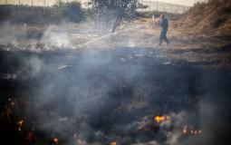  اندلاع حرائق في غلاف غزة بفعل البالونات الحارقة