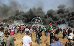 من تظاهرات مسيرة العودة السلمية على حدود غزة