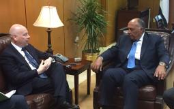 وزير الخارجية المصري سامح شكري يجتمع مع جيسون غرينبلات مبعوث الرئيس الأمريكي للشرق الأوسط -في واشنطن-