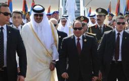الرئيسان المصري والقطري خلال لقاء سابق بينهما