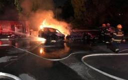  حرق 3 سيارات في موقف للسيارات قرب حيفا 