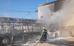 من مكان الحريق في بلدة كفر قرع