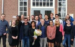 سفيرة فلسطين في هولندا روان سليمان مع طلبة جامعة أوتريخت -أرشيف-
