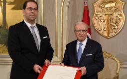 الرئيس التونسي القائد السبسي ورئيس الحكومة يوسف الشاهد