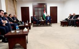 خلال لقاء الرئيس بالسفراء المعتمدين لدى فلسطين