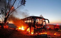 المقاومة الفلسطينية استهدفت حافلة إسرائيلية شرق غزة -ارشيف-