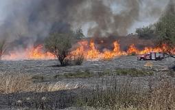 حريق في غلاف غزة اليوم