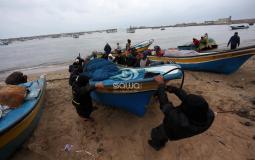 صيادين في بحر غزة