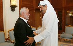 وفد من قيادة حماس برئاسة هنية يلتقي أمير قطر