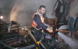 حريق بمنزل في غزة