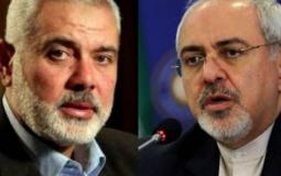اسماعيل هنية ووزير الخارجية الإيراني جواد ظريف