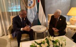 لقاء الرئيس عباس برئيس الوزراء الجزائري