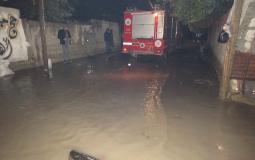 غرق منازل المواطنين برفح جنوب قطاع غزة بفعل الأمطار