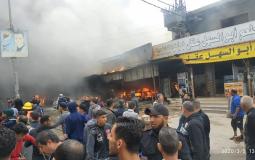 حريق النصيرات وسط قطاع غزة