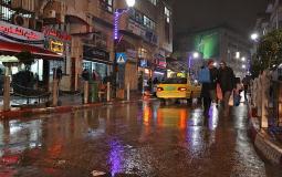 هطول الأمطار في رام الله