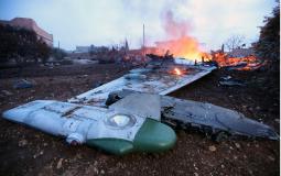 حطام الطائرة الروسية في إدلب
