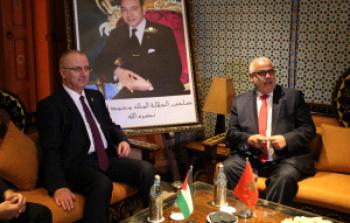 رئيس الوزراء الفلسطيني رامي الحمد لله لدى لقائه نظيره المغربي
