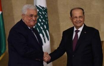 الرئيس محمود عباس مع نظيره اللبناني
