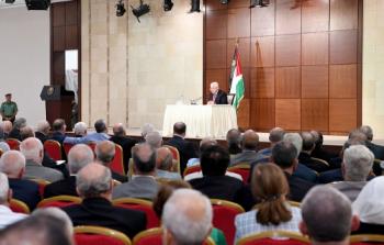 الرئيس محمود عباس، أثناء لقاء موسع لقيادات حركة فتح (وفا)