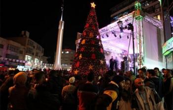 شجرة عيد الميلاد المجيد في رام الله