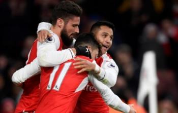 فرحة لاعبي ارسنال