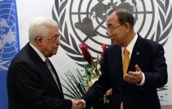 بان كي مون والرئيس محمود عباس