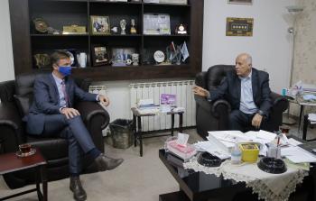 لقاء الرجوب مع ممثل الاتحاد الأوروبي في رام الله
