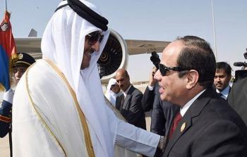 الرئيس المصري وأمير قطر - ارشيف